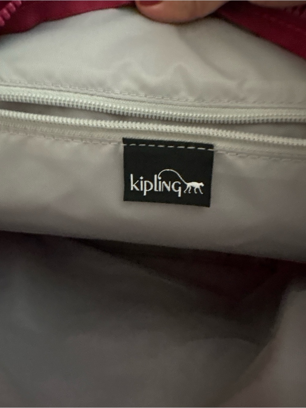 Kipling Raspberry Pink Small Flap Backpack with Monkey Keychain - Picture 4 of 9
